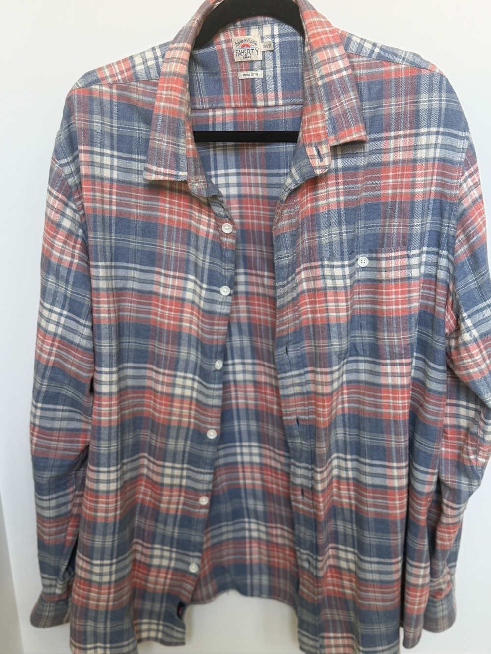 Faherty Red & Blue Plaid Flannel XXL